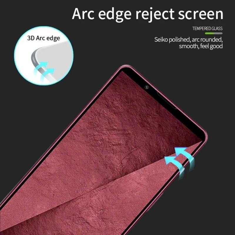 PINWUYO for Sony Xperia 1 VIII Tempered Glass Film  Explosion-proof 9H 3D Full Glue Full Screen Protector - Black - 2