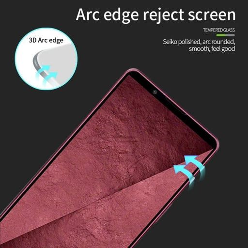 PINWUYO for Sony Xperia 1 VIII Tempered Glass Film  Explosion-proof 9H 3D Full Glue Full Screen Protector - Black - 2