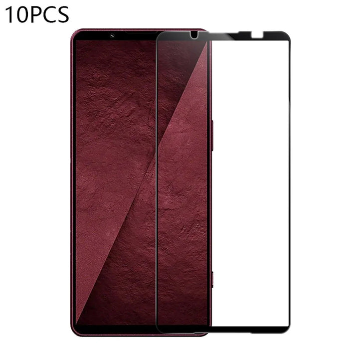 RURIHAI 10Pcs For Sony Xperia 1 VIII High Aluminium-Silicon Glass Film Full Glue 0.26mm 2.5D Full Screen Protector - 1