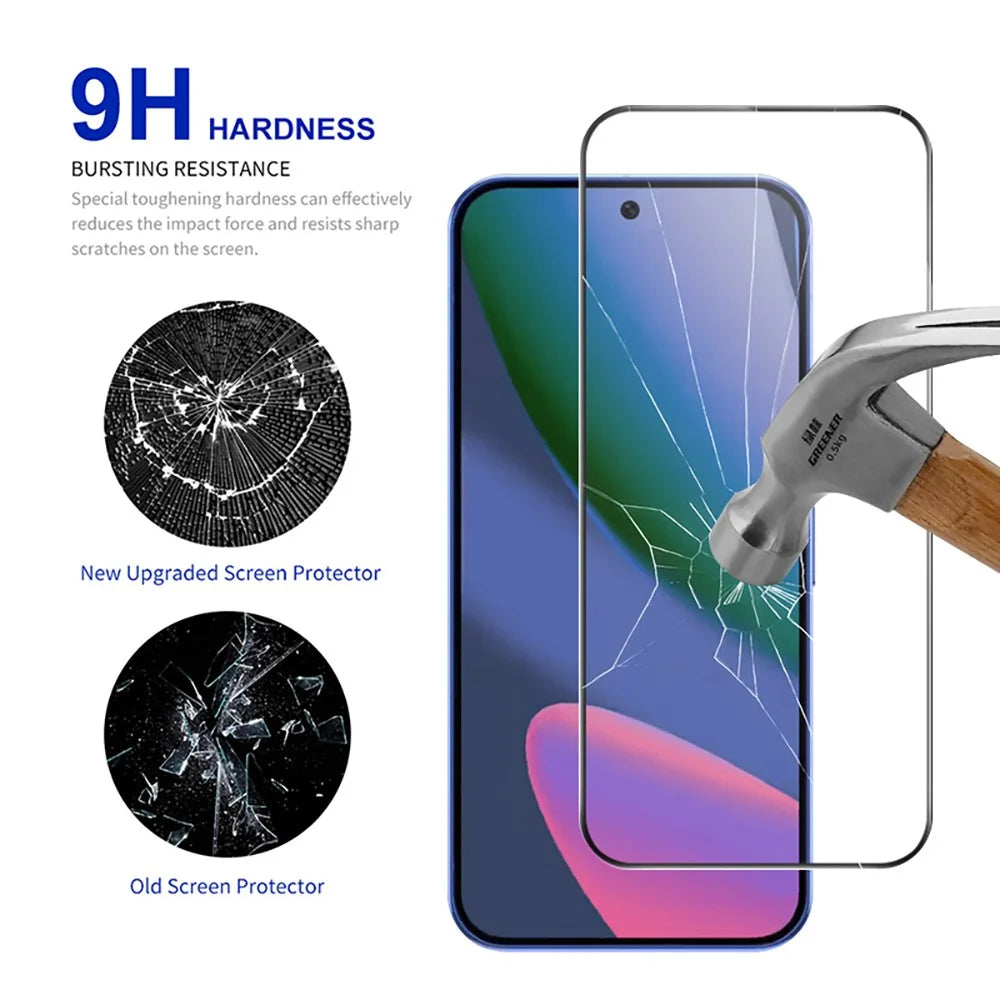RURIHAI For Google Pixel 11 Pro XL Full Glue Screen Protector High Aluminium Silicon Glass Film, Ultrasonic Fingerprint Unlock - 3
