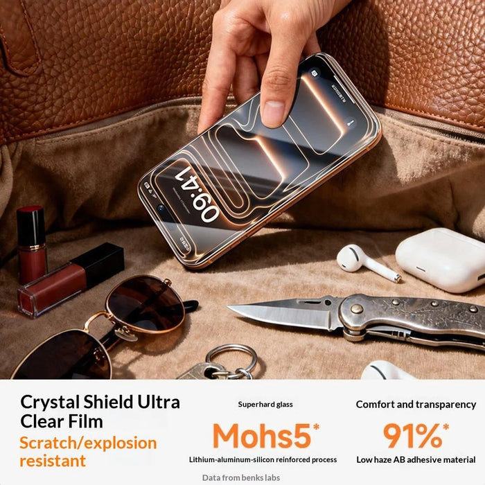 BENKS for iPhone 17 Pro Screen Protector Lithium Aluminium-silicon Glass AR Anti-Reflective Film - 3
