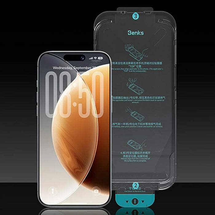 BENKS for iPhone 17 Pro Max Screen Protector Lithium Aluminium-silicon Glass AR Anti-Reflective Film - 1