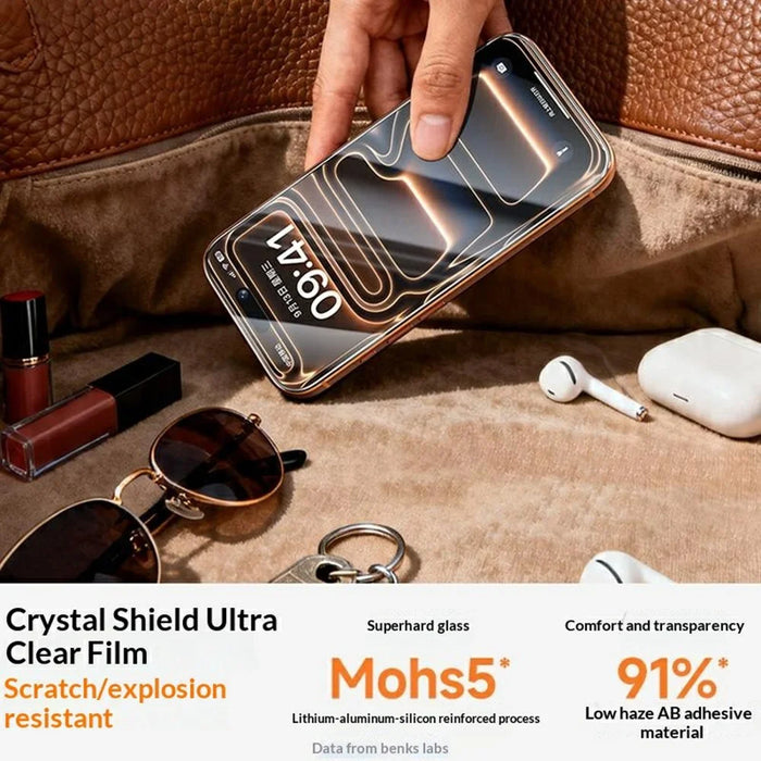 BENKS for iPhone 17 Pro Max Screen Protector Lithium Aluminium-silicon Glass AR Anti-Reflective Film - 3