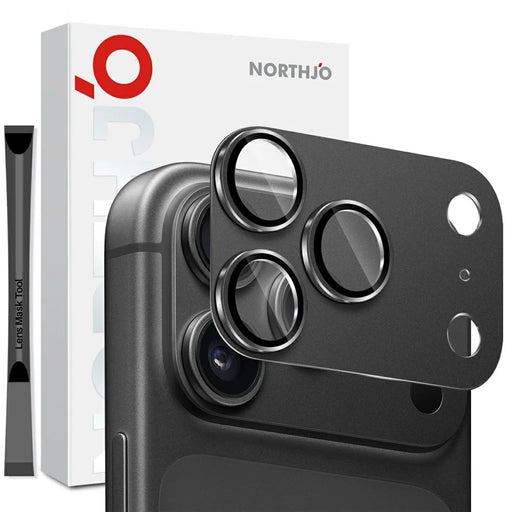 NORTHJO For iPhone 18 Pro Max Camera Lens Protector Matte Integrated Metal Tempered Glass Lens Film (Complete Covering) - Grey - 1