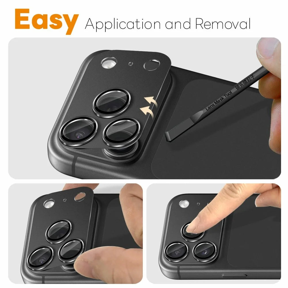 NORTHJO For iPhone 18 Pro Max Camera Lens Protector Matte Integrated Metal Tempered Glass Lens Film (Complete Covering) - Grey - 4