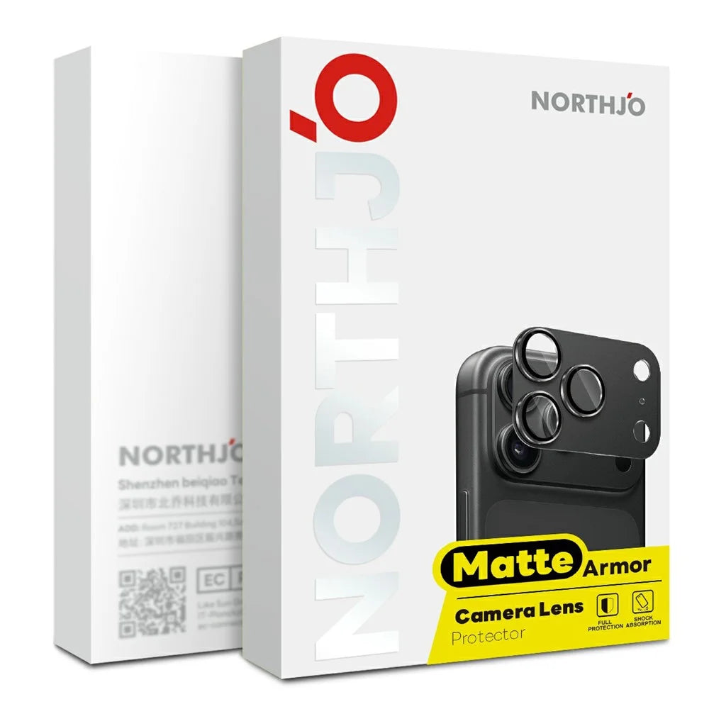 NORTHJO For iPhone 18 Pro Max Camera Lens Protector Matte Integrated Metal Tempered Glass Lens Film (Complete Covering) - Grey - 5