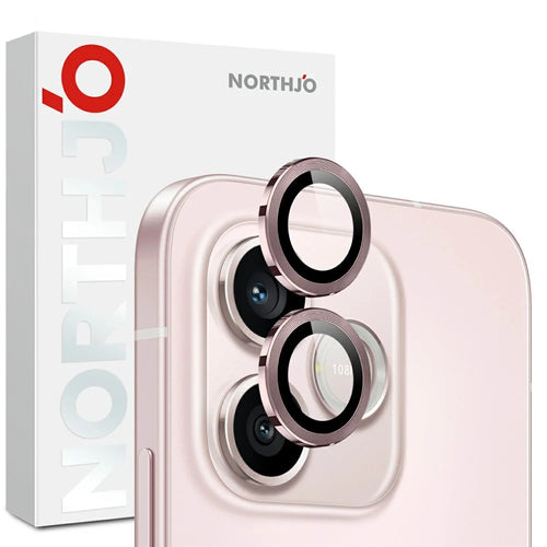 NORTHJO 1 Set For Honor 600 Lite 5G / 600e 5G Tempered Glass Camera Lens Film CD Veins Metal Ring Lens Guard (Complete Coverage) - Pink - 1