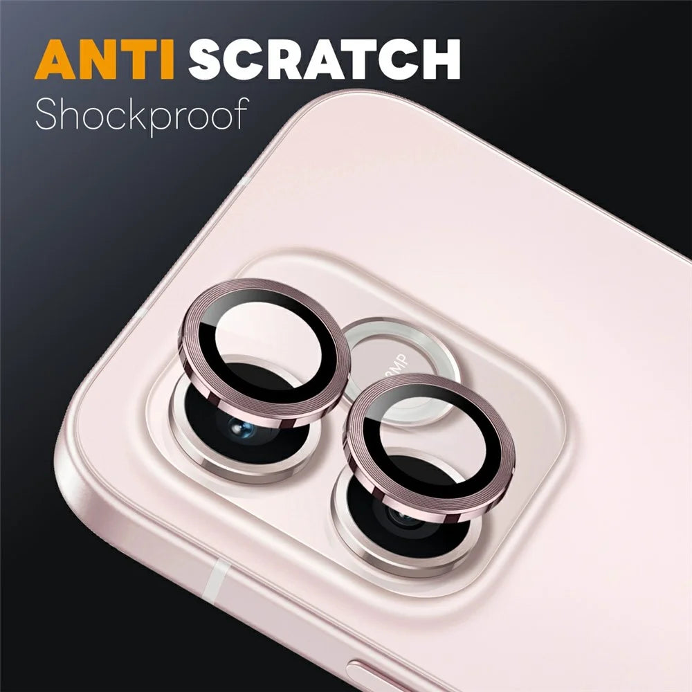 NORTHJO 1 Set For Honor 600 Lite 5G / 600e 5G Tempered Glass Camera Lens Film CD Veins Metal Ring Lens Guard (Complete Coverage) - Pink - 3