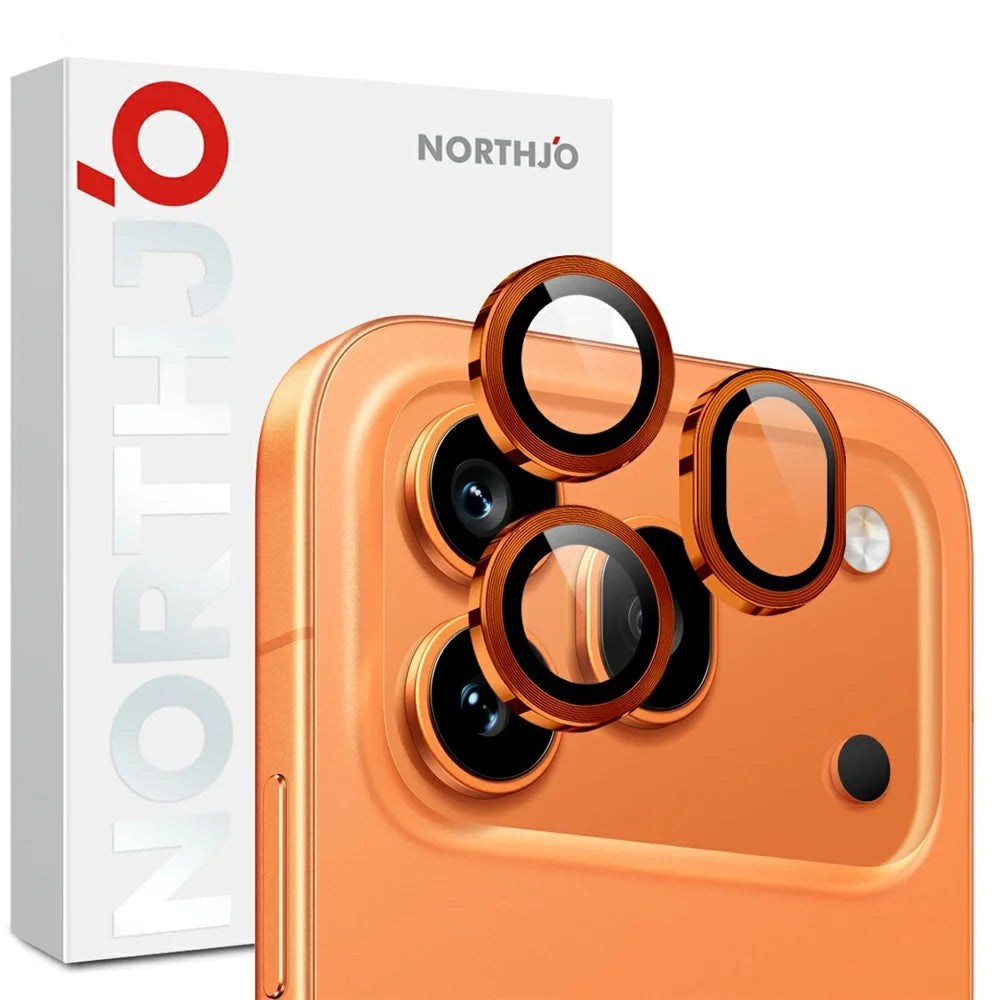 NORTHJO 1 Set For Honor 600 Pro 5G Tempered Glass Camera Lens Film CD Veins Metal Ring Lens Guard (Complete Coverage) - Orange - 1