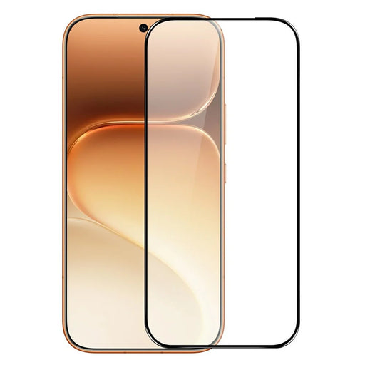 NORTHJO A++ For Honor 600 5G Screen Protector Silk Printing High Aluminum-Silicon Glass Film Support Fingerprint Unlock - Black - 2
