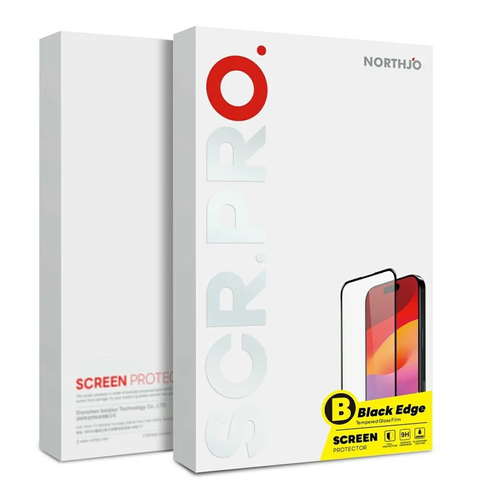 NORTHJO A++ For Honor 600 Pro 5G Screen Protector Silk Printing High Aluminum-Silicon Glass Film Support Fingerprint Unlock - Black - 5