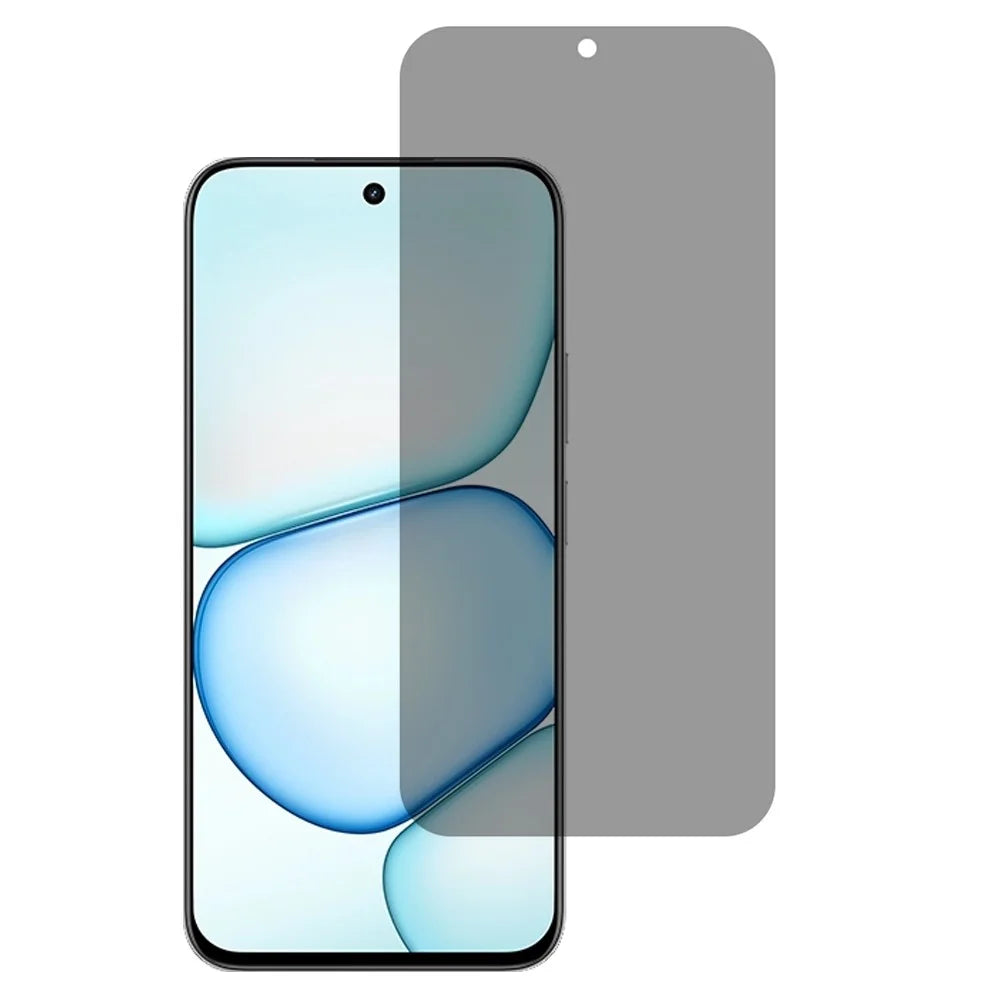 For Realme C100 4G 2.5D Arc Edge Anti Spy Full Screen Protector Full Glue High Aluminium-silicon Glass Film - Black - 1