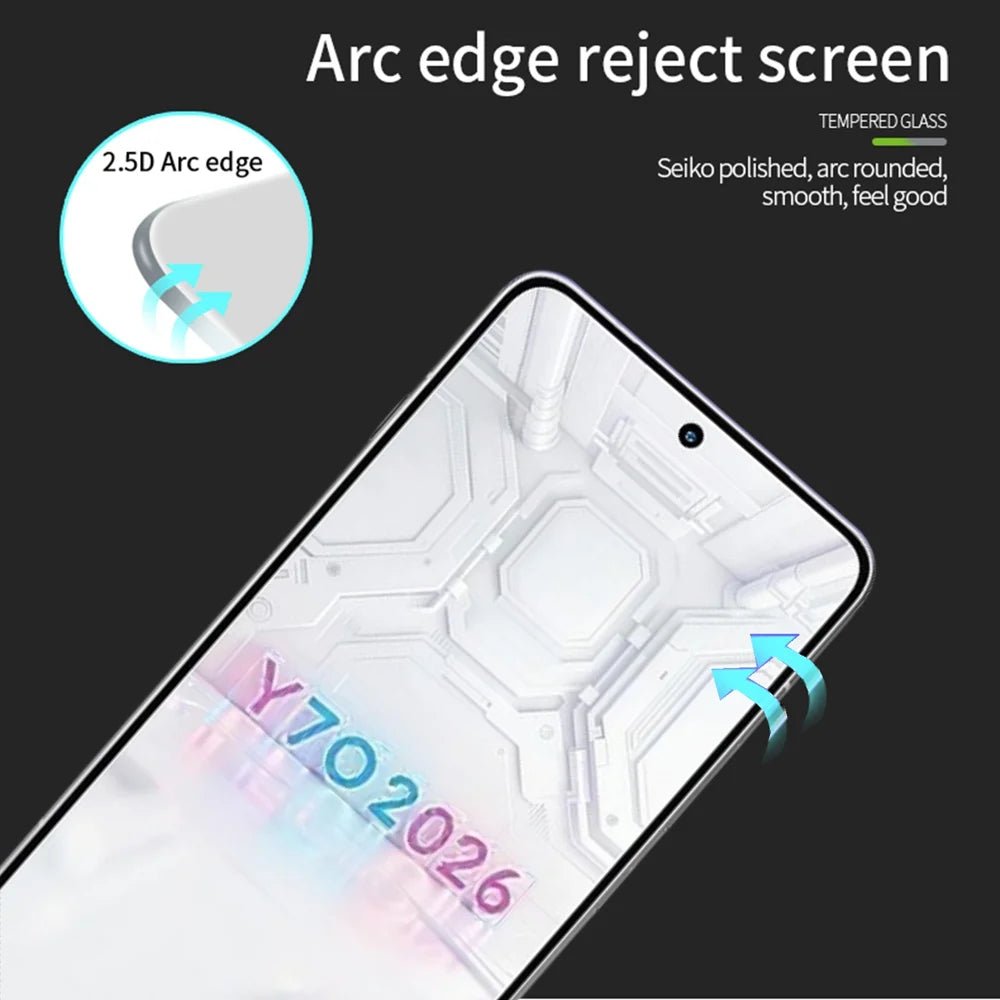 PINWUYO for Lenovo Legion Y70 (2026) Tempered Glass Film  JK Series-2 9H Full Glue Full Screen Protector - Black - 2
