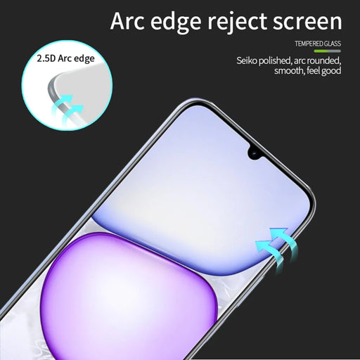 MOFI for Realme C100i 5G / Realme C100x 4G / Realme C100i 4G / Realme 16T 5G / Realme P4 Lite 5G / Realme P4 Lite 4G / Realme C83 5G Screen Protector 9H Full Glue Full Coverage High Aluminum-Silicon Glass Film - Black - 2