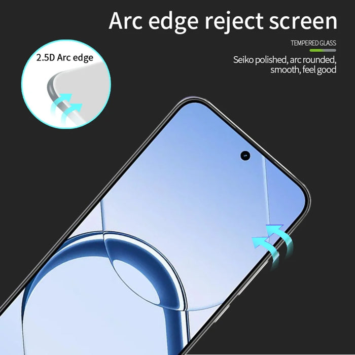 MOFI for Realme 16 5G Screen Protector 9H Full Glue Full Coverage High Aluminum-Silicon Glass Film - Black - 2