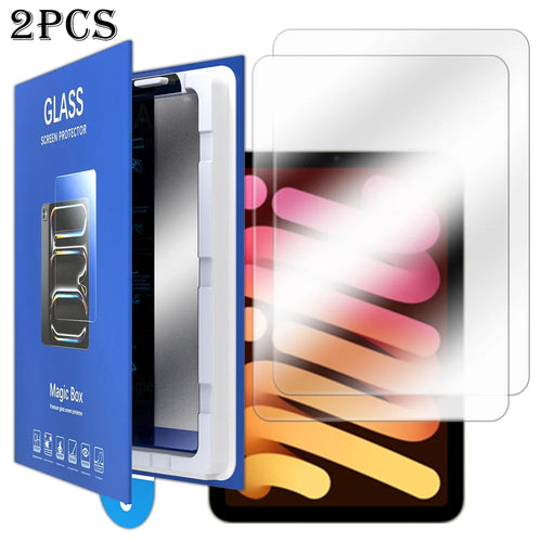 For iPad mini (2021) / iPad mini (2024) 2Pcs Screen Protector Ultra Clear Tempered Glass Film with Dust-Free Installation Tool - Transparent - 1
