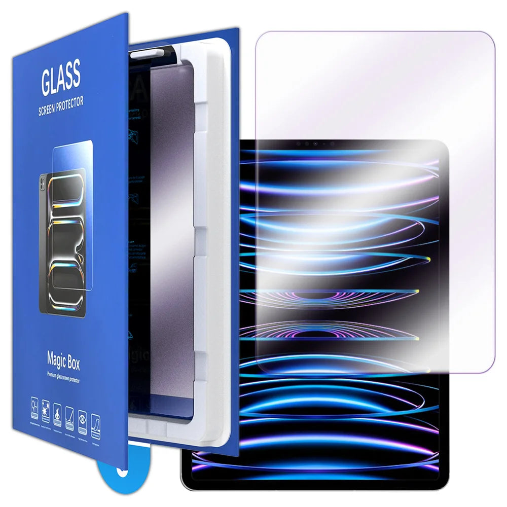 For iPad Pro 12.9 (2020) / iPad Pro 12.9 (2021) / iPad Pro 12.9 (2022) Screen Protector Anti-blue-ray Tempered Glass Film with Dust-Free Installation Tool - Purple - 1