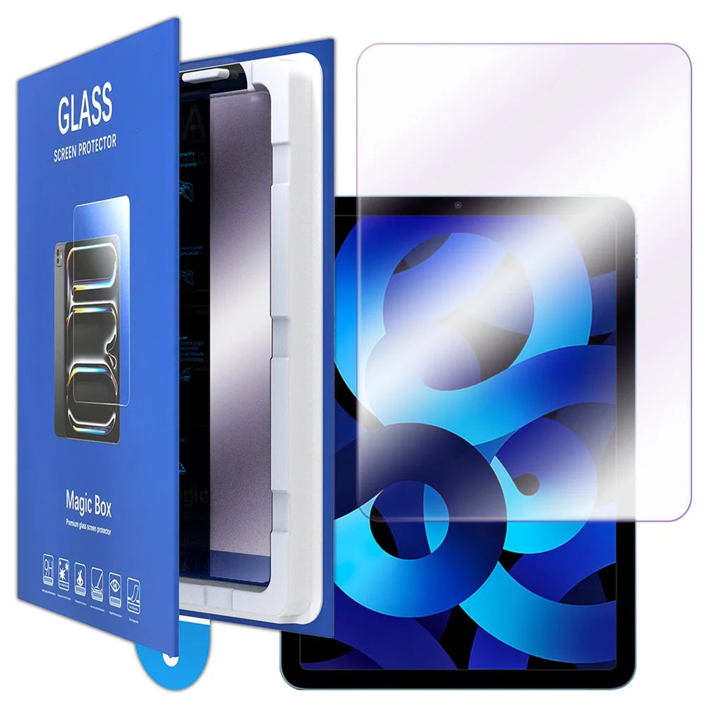 For iPad Air (2020) / iPad Air (2022) Screen Protector Anti-blue-ray Tempered Glass Film with Dust-Free Installation Tool - Purple - 1