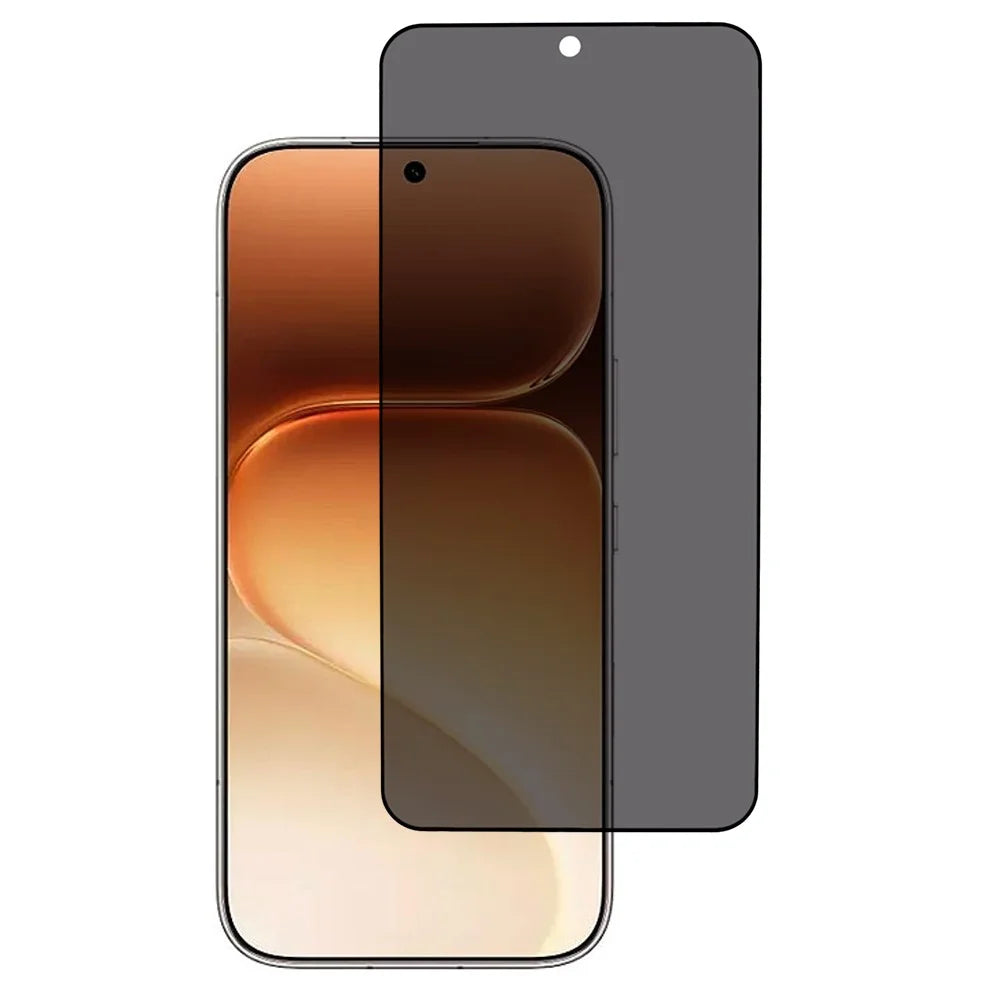 For Honor 600 5G  /  600 Pro 5G Anti-Spy Full Screen Protector Silk Printing Full Glue Privacy High Aluminium-silicon Glass Film (Fingerprint Unlock) - Black - 1