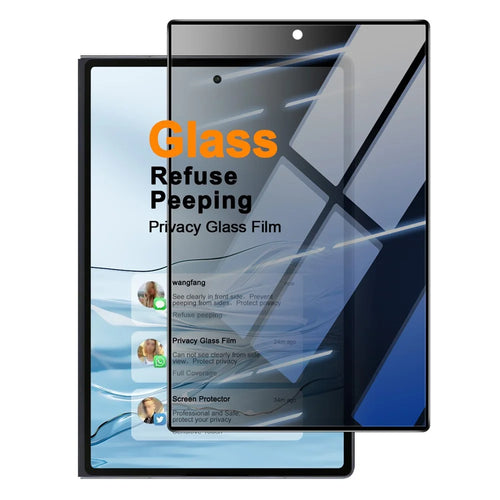 IMAK For Samsung Galaxy Z Fold8 Anti Peep Tempered Glass Screen Protector Full Coverage - Black - 1