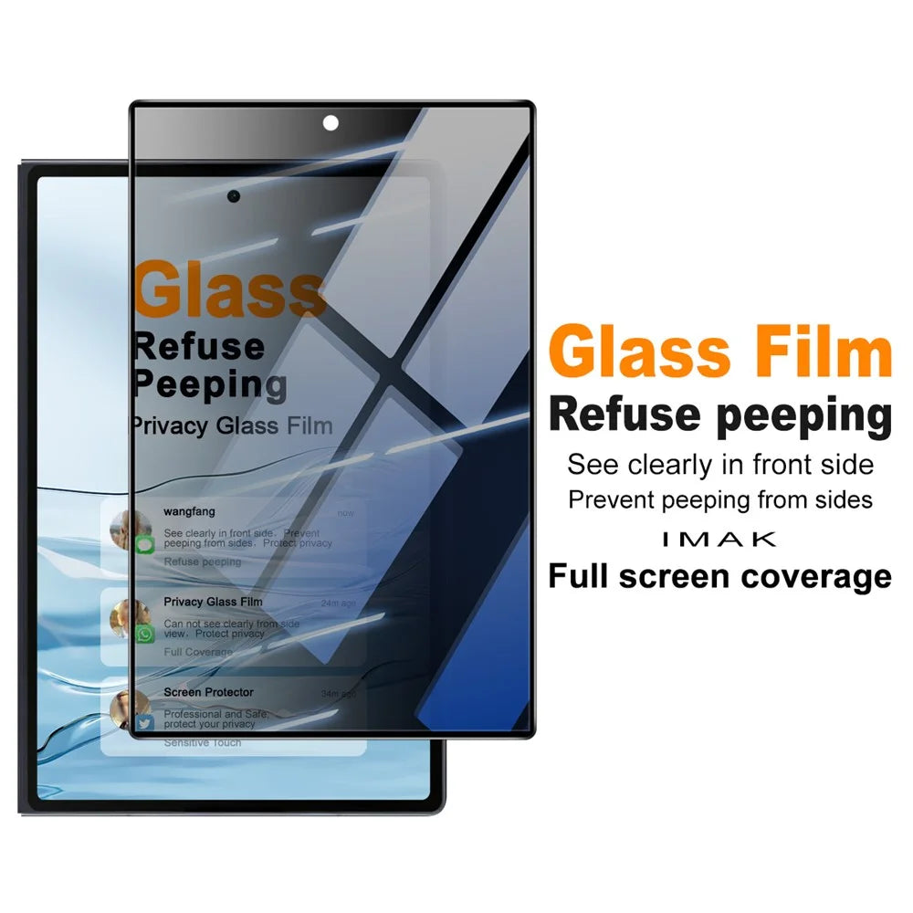 IMAK For Samsung Galaxy Z Fold8 Anti Peep Tempered Glass Screen Protector Full Coverage - Black - 2