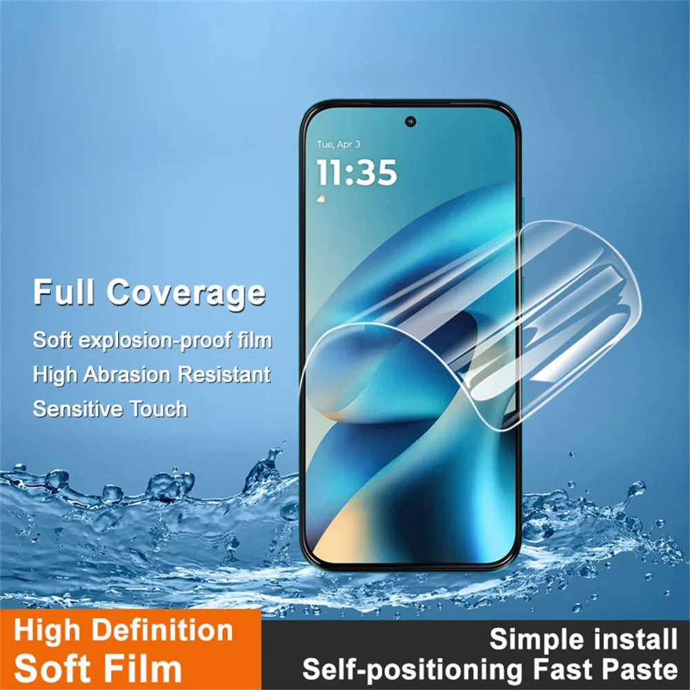 IMAK Hydrogel Film 4th For Motorola Moto G87 5G / G77 5G / G67 5G / G Max 5G Full Screen Protector Ultra Clear Full Glue Soft TPU Film (Fingerprint Unlock) - Transparent - 2