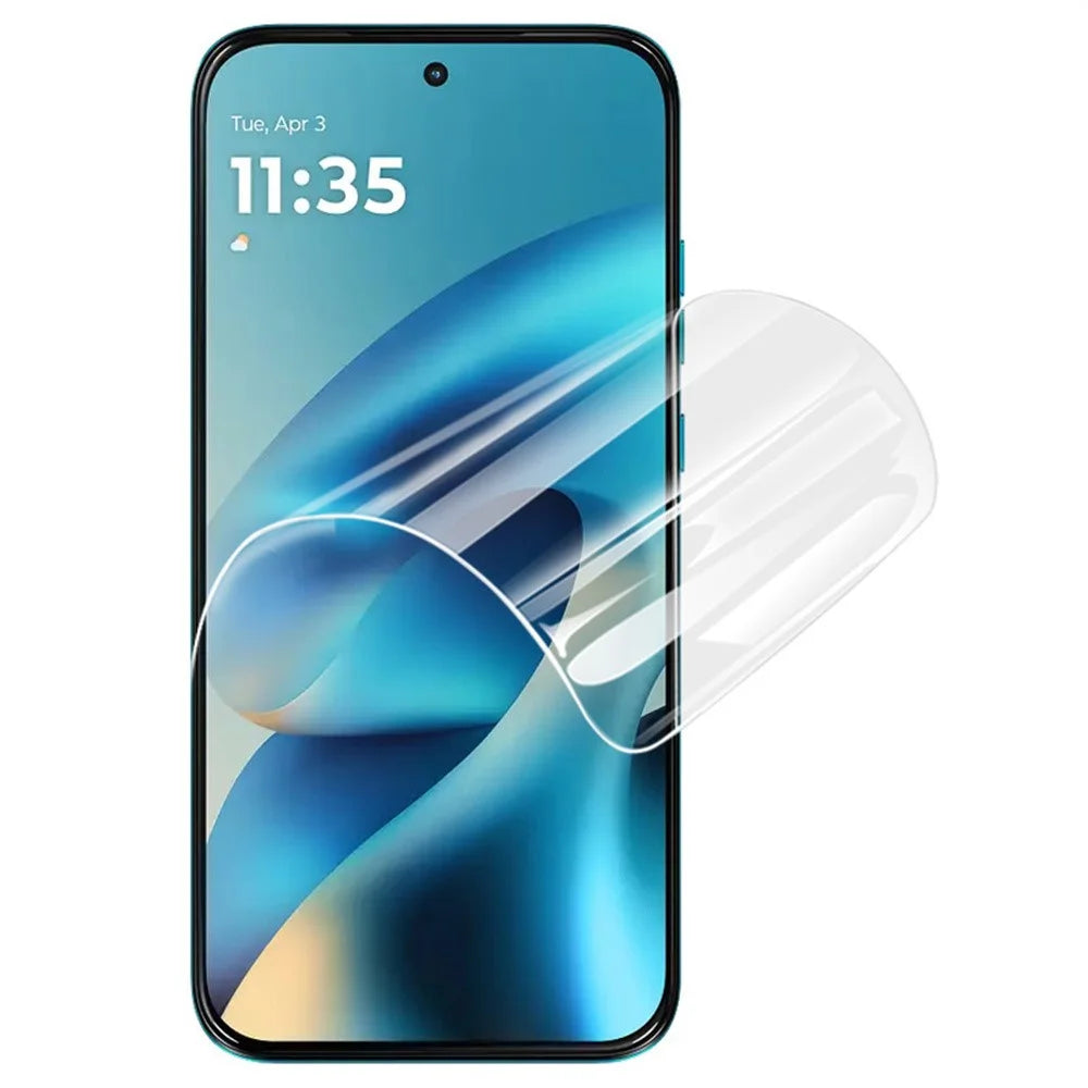 IMAK Hydrogel Film 4th For Motorola Moto G87 5G / G77 5G / G67 5G / G Max 5G Full Screen Protector Ultra Clear Full Glue Soft TPU Film (Fingerprint Unlock) - Transparent - 3