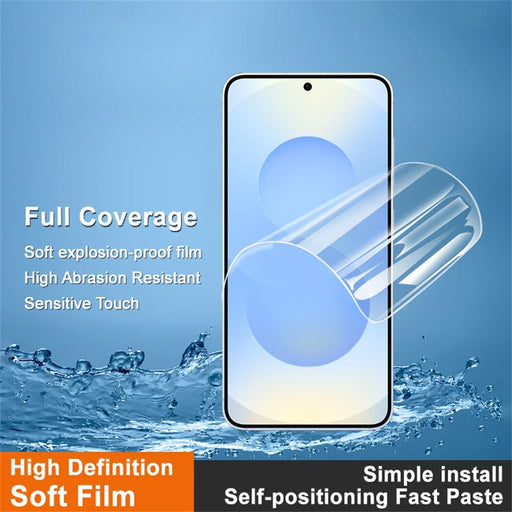 IMAK Hydrogel Film 4th For Samsung Galaxy S25 FE Full Screen Protector Ultra Clear Full Glue Soft TPU Film (Fingerprint Unlock) - Transparent - 2