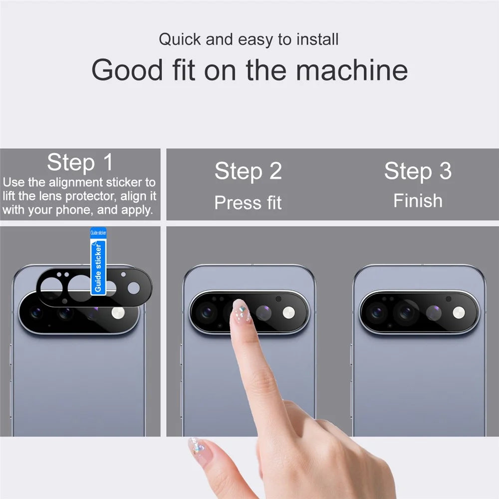 IMAK For Google Pixel 11 Pro Camera Lens Protector Tempered Glass HD Clear Full Cover Lens Film - Black - 6