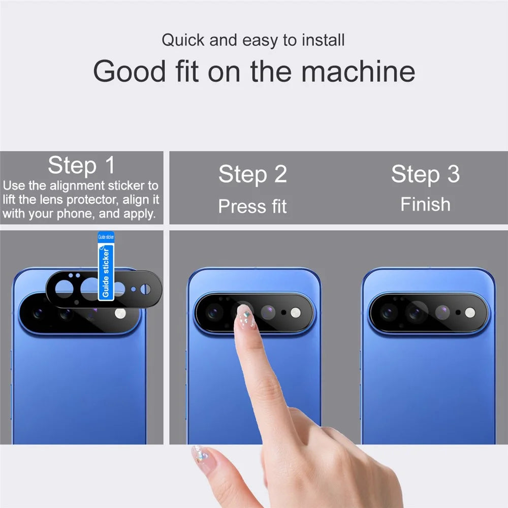 IMAK For Google Pixel 11 Pro XL Camera Lens Protector Tempered Glass HD Clear Full Cover Lens Film - Black - 4
