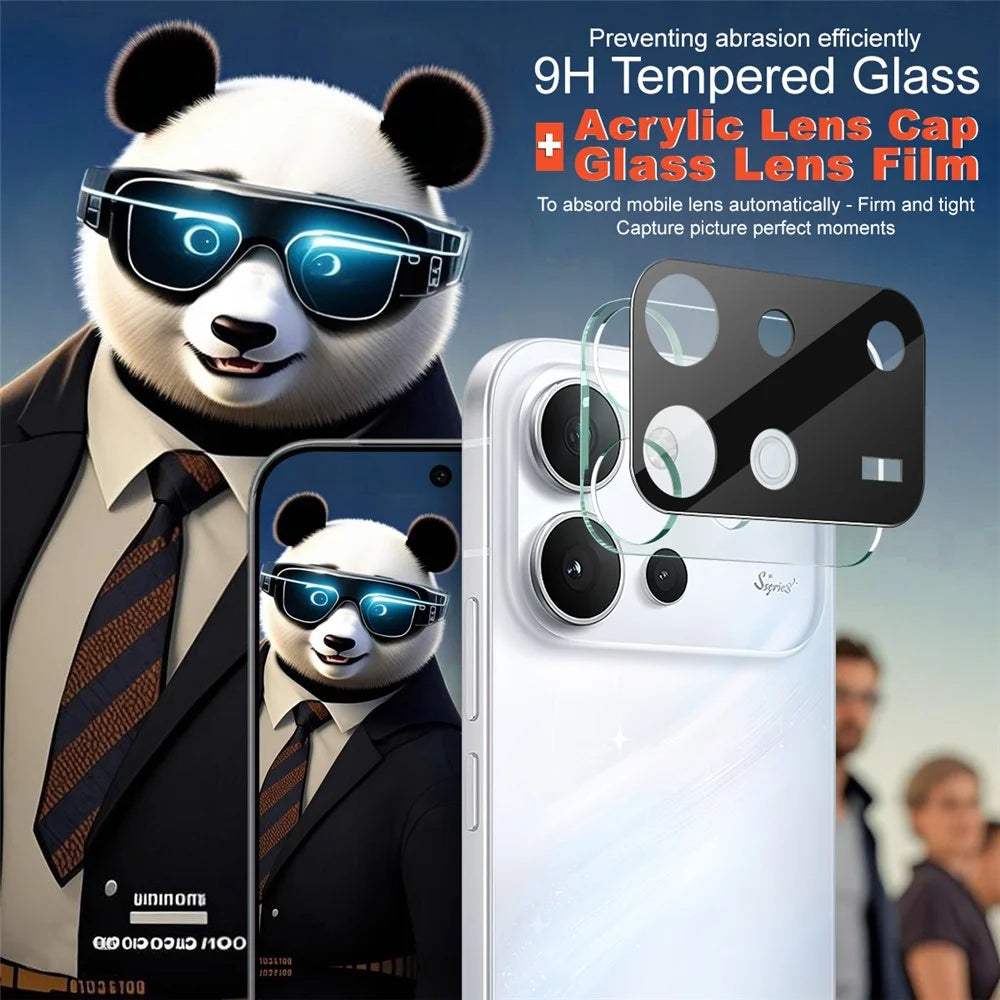 IMAK For vivo S60 5G Tempered Glass Full Cover Lens Film + Acrylic Cap - Black - 3