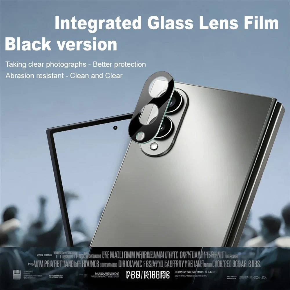 IMAK For Samsung Galaxy Z Fold8 Tempered Glass Full Cover Lens Film + Acrylic Cap - Black - 2