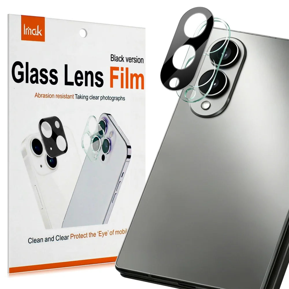 IMAK For Samsung Galaxy Z Fold8 Tempered Glass Full Cover Lens Film + Acrylic Cap - Black - 7