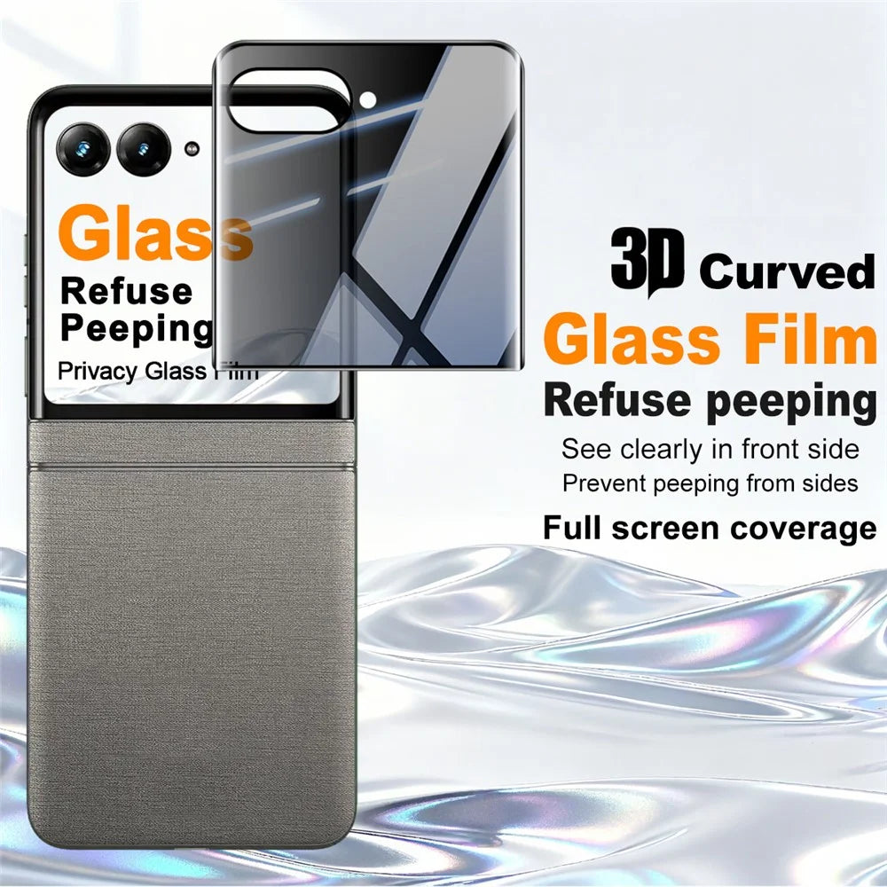 IMAK Anti-Spy Rear Screen Protector for Motorola Razr 70 / Razr 60 / Razr 50 5G , 3D Curved Edge Tempered Glass Back Film - 2
