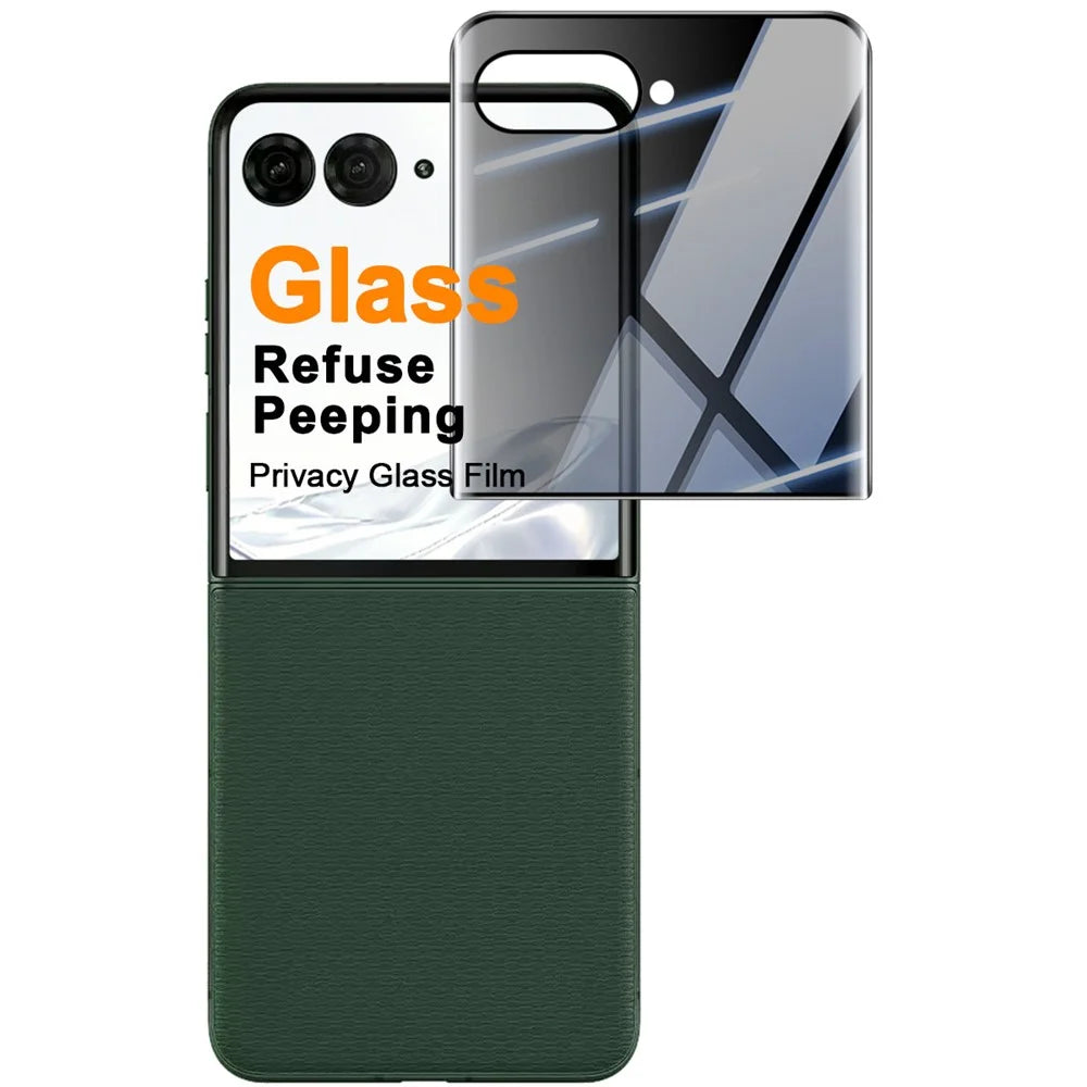 IMAK Anti-Spy Rear Screen Protector for Motorola Razr 70+ / Razr 60 Pro 5G / Razr 50 Ultra 5G , 3D Curved Edge Tempered Glass Back Film - 1