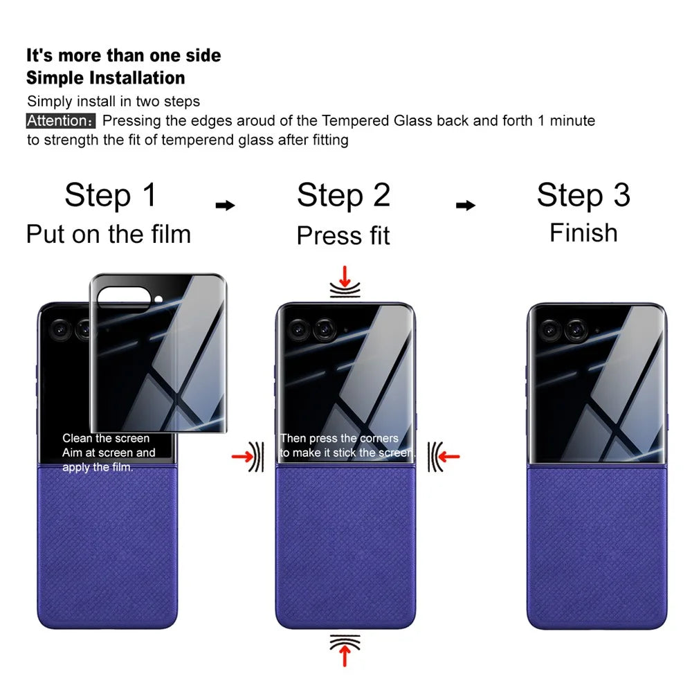 IMAK for Motorola Razr 70 Ultra / Razr 60 Ultra 5G Tempered Glass Rear Screen Protector 3D Curved Edge Anti-Spy Back Film - 7