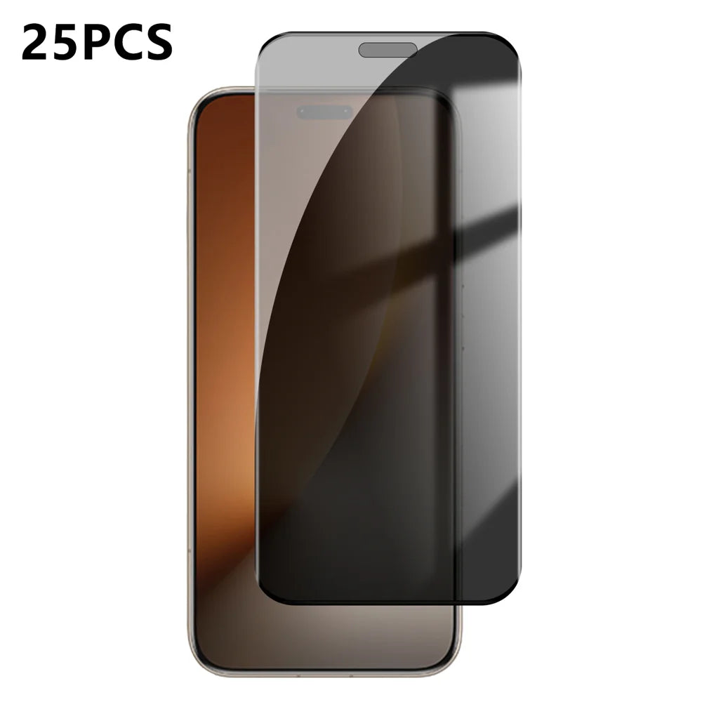For Honor Magic8 Pro 5G 25Pcs Anti-spy Screen Protector Silk Printing High Aluminium-silicon Glass Full Cover Anti-fingerprint Privacy Film - Black - 1