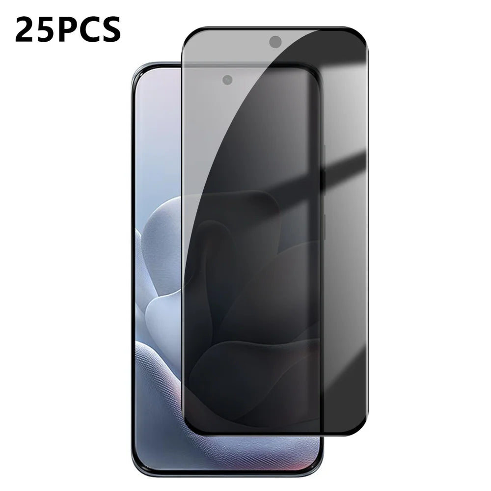 For Motorola Edge 70 Fusion+ 5G / Motorola Edge 70 Fusion 5G 25Pcs Anti-spy Screen Protector Silk Printing High Aluminium-silicon Glass Full Cover Anti-fingerprint Privacy Film - Black - 1