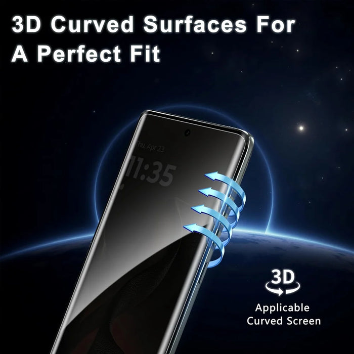 For Motorola Edge 70 Fusion+ 5G / Motorola Edge 70 Fusion 5G 25Pcs Anti-spy Screen Protector Silk Printing High Aluminium-silicon Glass Full Cover Anti-fingerprint Privacy Film - Black - 6