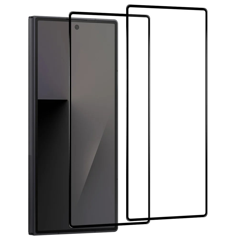 NORTHJO 2Pcs A+ For Samsung Galaxy Z Fold7 5G Screen Protector Full Coverage 0.3mm 2.5D High Aluminum-silicon Glass Silk Printing Film - Black - 1