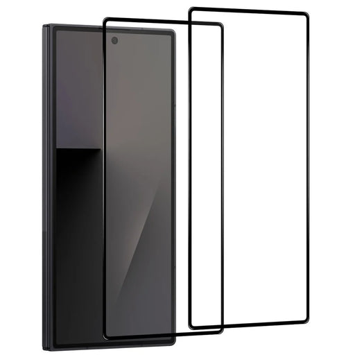 NORTHJO 2Pcs A+ For Samsung Galaxy Z Fold7 5G Screen Protector Full Coverage 0.3mm 2.5D High Aluminum-silicon Glass Silk Printing Film - Black - 1