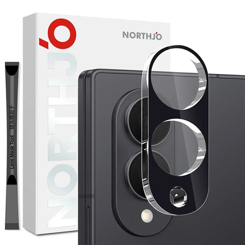NORTHJO For Samsung Galaxy Z Fold8 Camera Lens Protector Silk Printing 3D Clear Full Screen Tempered Glass Lens Film - Black - 1