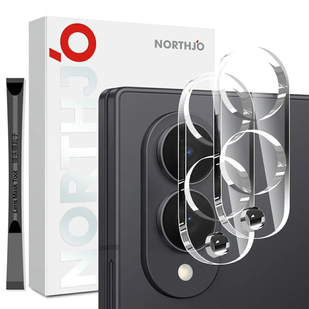 NORTHJO 2Pcs For Samsung Galaxy Z Fold8 Tempered Glass Camera Lens Protector Clear 3D Integrated Full Coverage - Transparent - 1