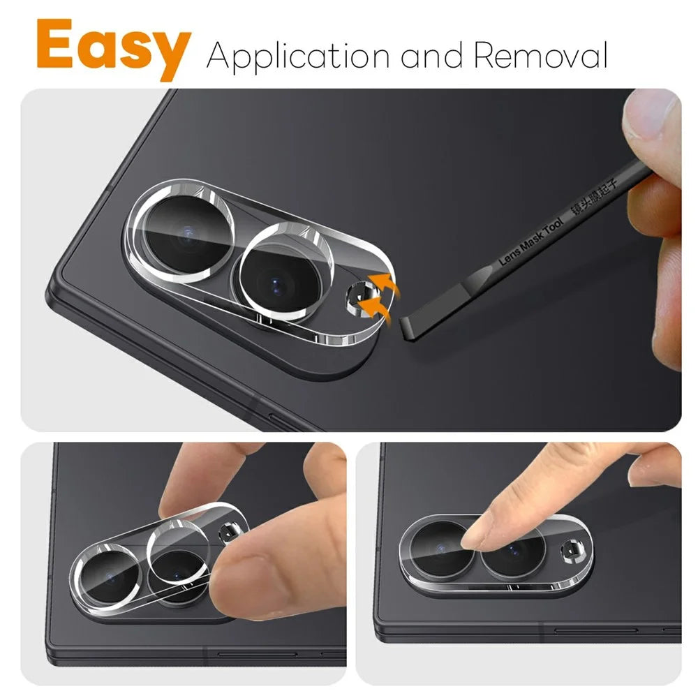 NORTHJO 2Pcs For Samsung Galaxy Z Fold8 Tempered Glass Camera Lens Protector Clear 3D Integrated Full Coverage - Transparent - 4
