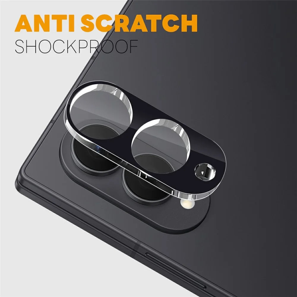 NORTHJO 2Pcs For Samsung Galaxy Z Fold8 Full Coverage Camera Lens Protector Silk Printing 3D Clear Tempered Glass Lens Film - Black - 3