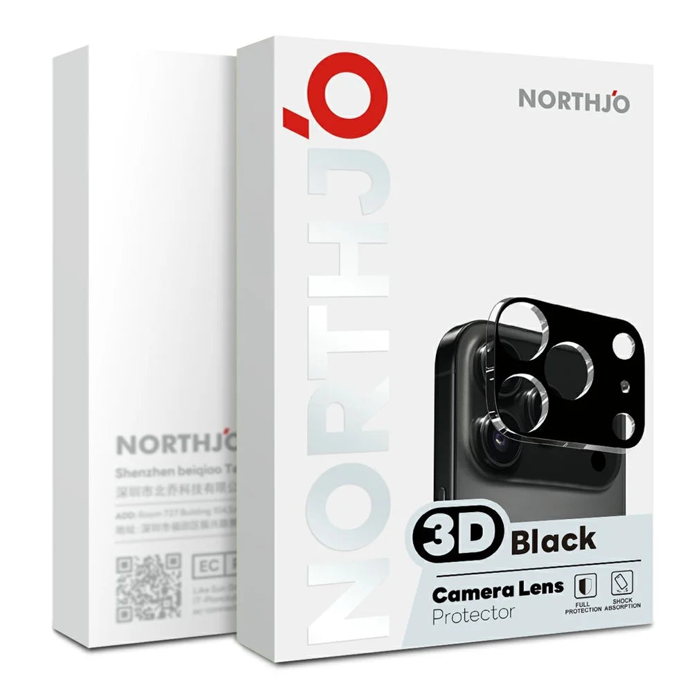 NORTHJO 2Pcs For Samsung Galaxy Z Fold8 Full Coverage Camera Lens Protector Silk Printing 3D Clear Tempered Glass Lens Film - Black - 5