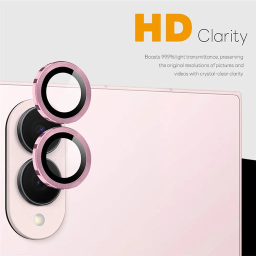 NORTHJO 1 Set For Samsung Galaxy Z Fold8 Tempered Glass Camera Lens Film CD Veins Metal Ring Lens Guard (Complete Coverage) - Pink - 2