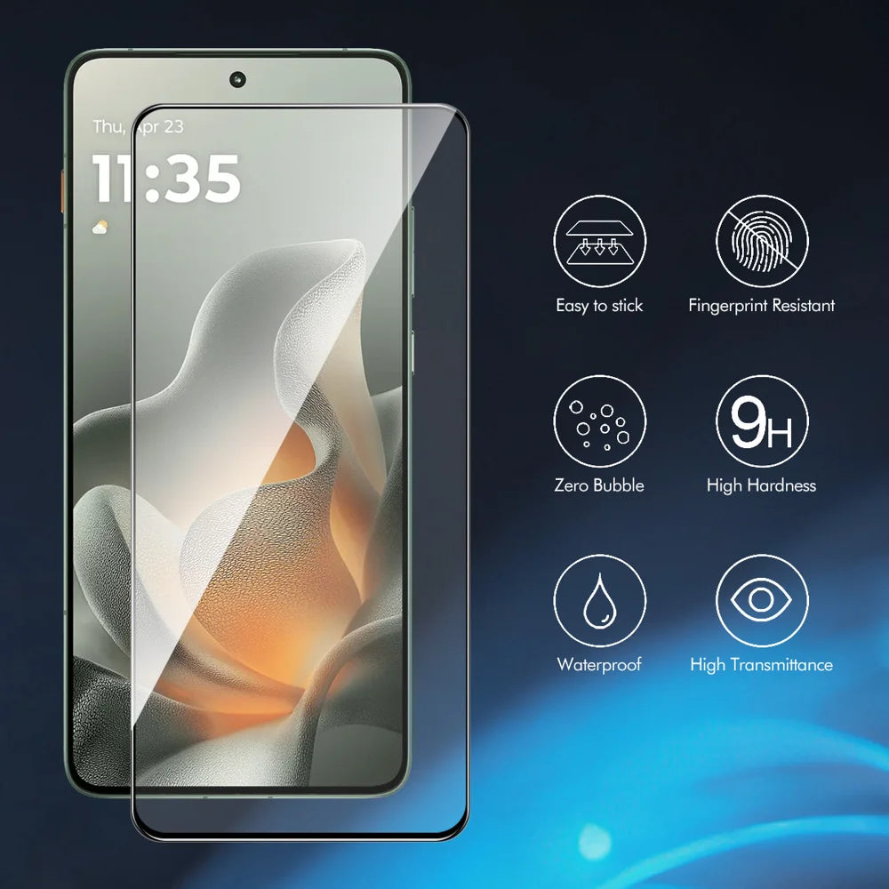 HAT PRINCE for Motorola Edge (2026) ENKAY  2Pcs Screen Protector 9H Silk Printing 0.26mm Full Glue Full Coverage Tempered Glass Film - Transparent - 2