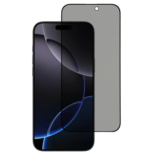 For iPhone 18 Pro Anti-spy Screen Protector Full Glue Bright Silk Printing Edge Matte Full Cover Tempered Glass Film - Black - 1