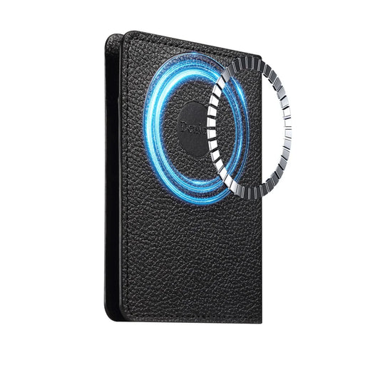 DENIOR V28 PU Leather Wallet for iPhone , Magnetic Card Holder Case Phone Back Cash Pocket - Black - 2